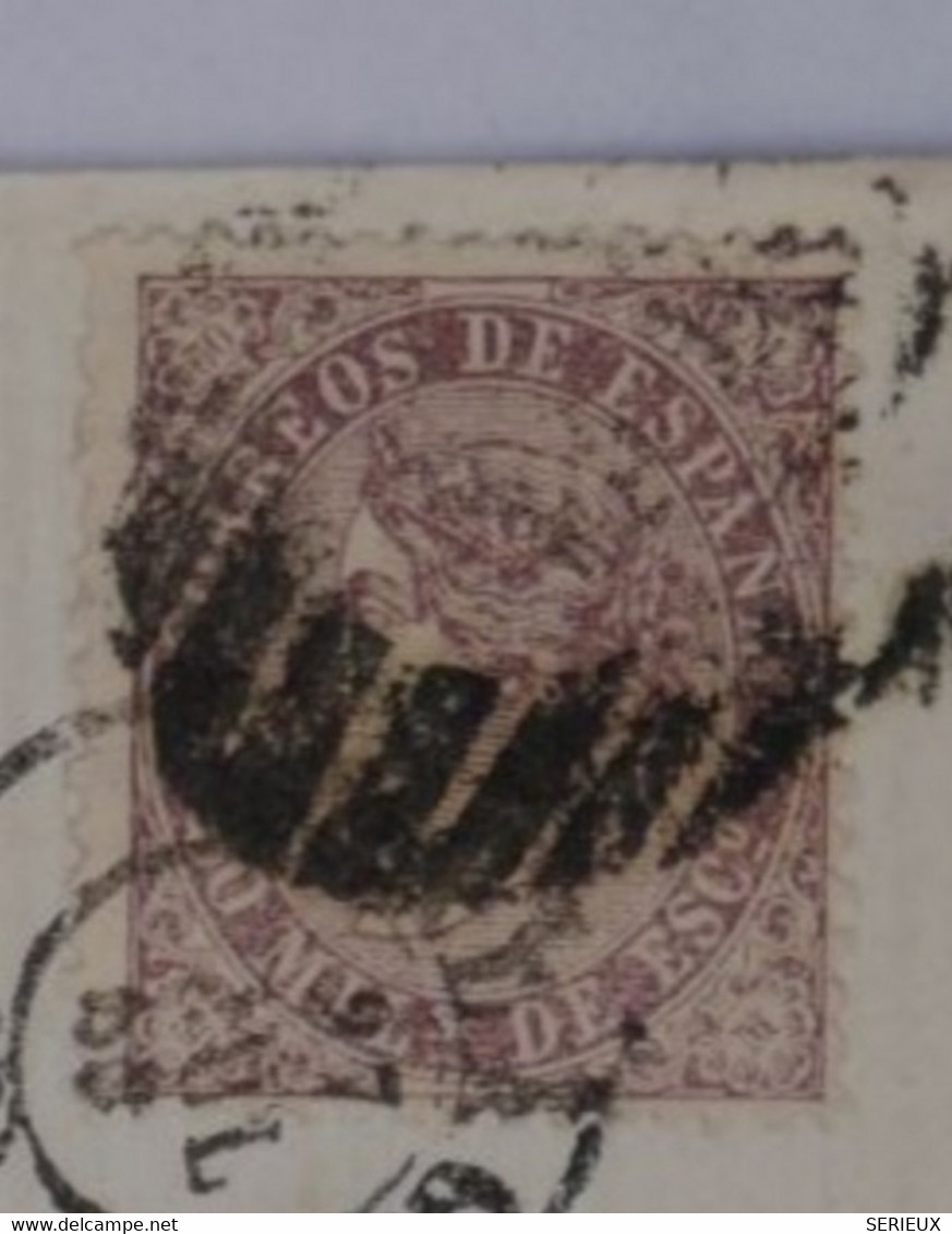AV12 ESPANA BELLE LETTRE 1868 + ANDALUCIA BAJA  MALAGA POUR GIJON   ++BARRES N 6 ++++ AFFRANCH. INTERESSANT - Covers & Documents
