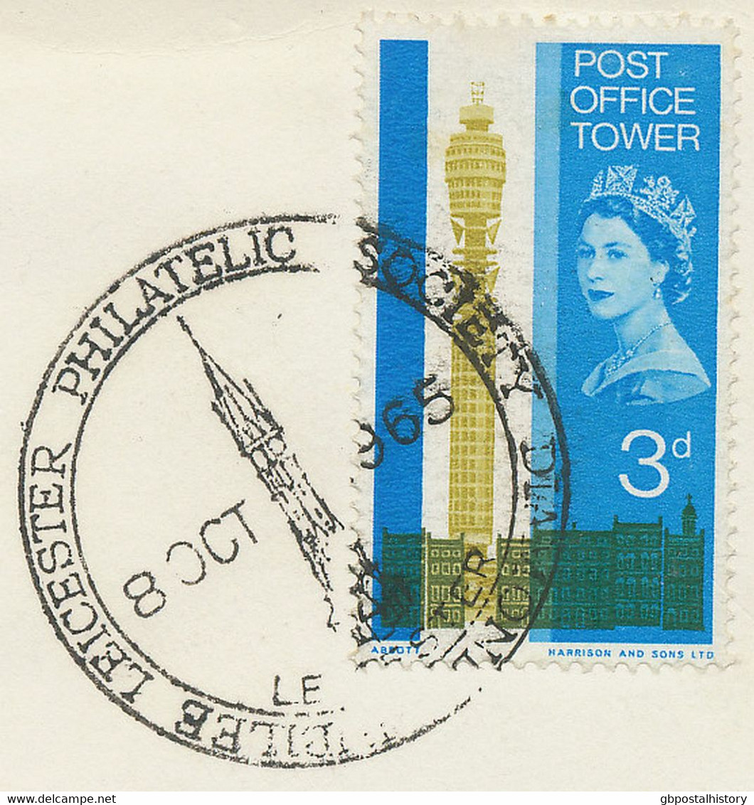 GB SPECIAL EVENT POSTMARK 1965 LEICESTER PHILATELIC SOCIETY DIAMOND JUBILEE LEICESTER - Extremly Rare FDC Postmark, R! - 1952-1971 Dezimalausgaben (Vorläufer)
