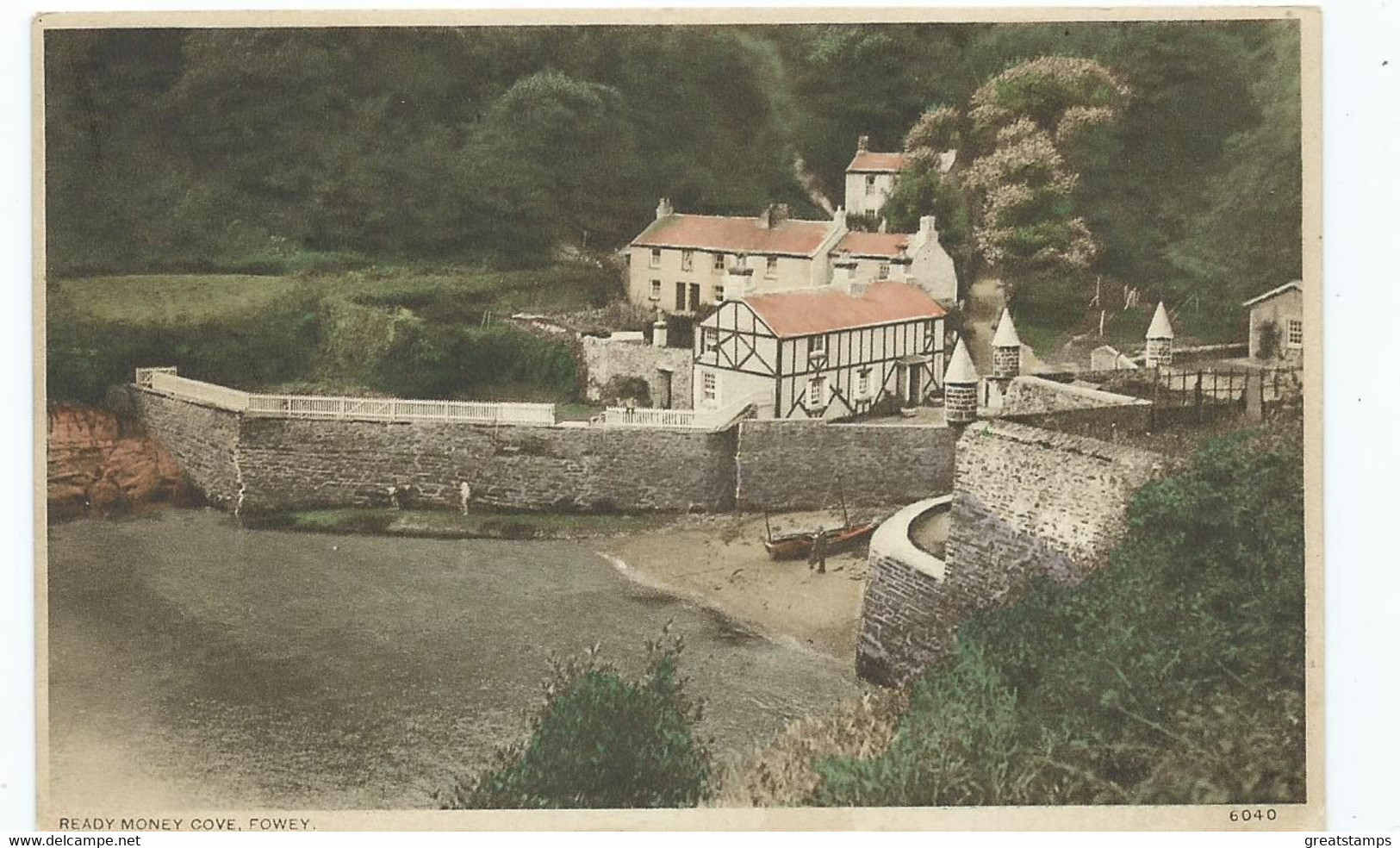 Postcard Cornwall Ready Money Cove Fowey Posted1970s - St.Ives