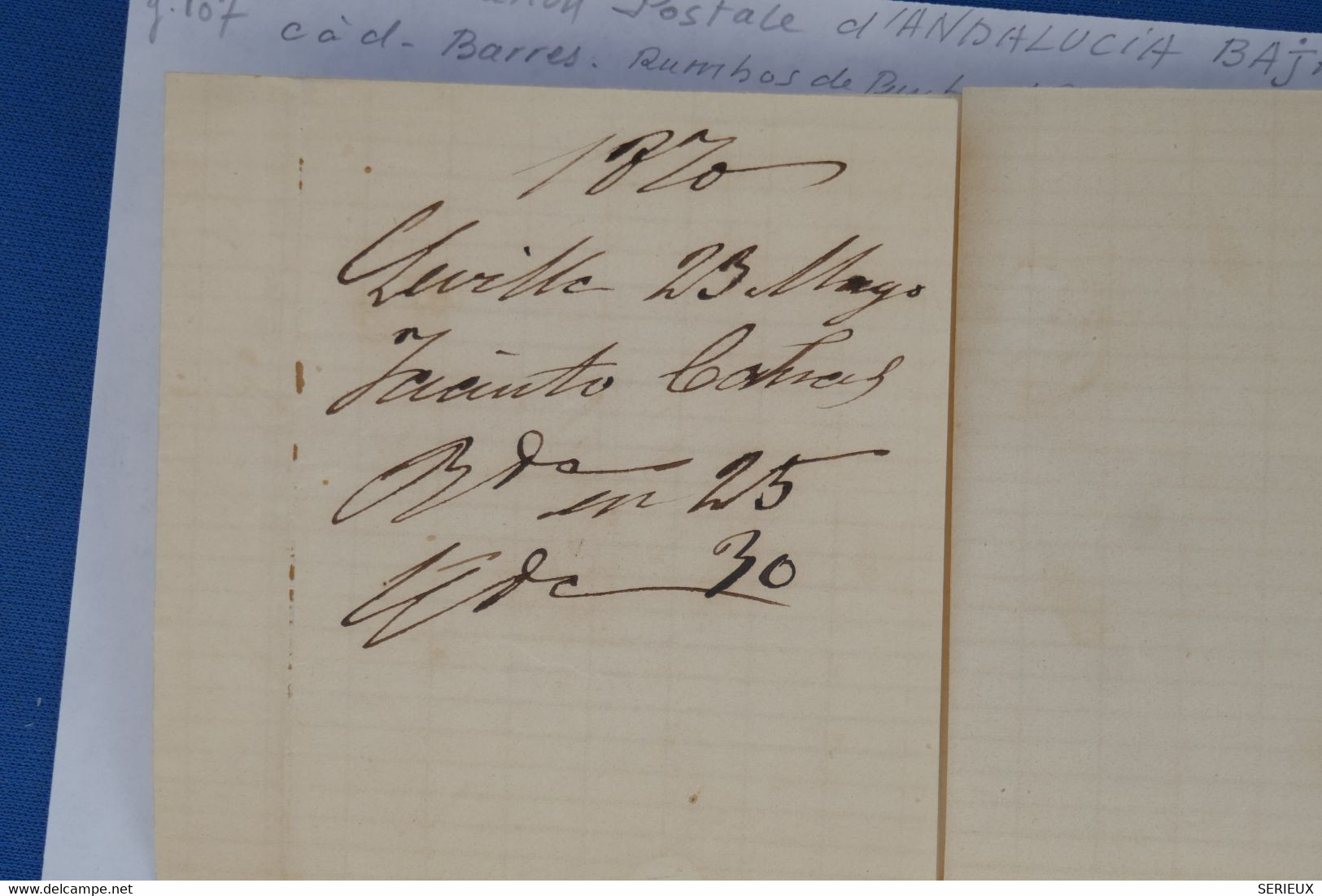 AV12 ESPANA BELLE LETTRE 1870  + ANDALUCIA   BAJA   SEVILLA  POUR OSUNA     ++BARRES  ++++ AFFRANCH. INTERESSANT - Cartas & Documentos