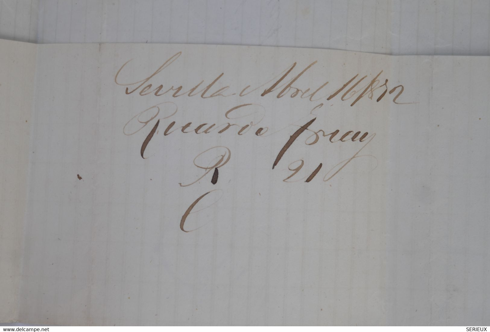 AV12 ESPANA BELLE LETTRE 1870  + ANDALUCIA   BAJA   SEVILLA  POUR RIVADEO    ++BARRES  ++++ AFFRANCH. INTERESSANT - Cartas & Documentos