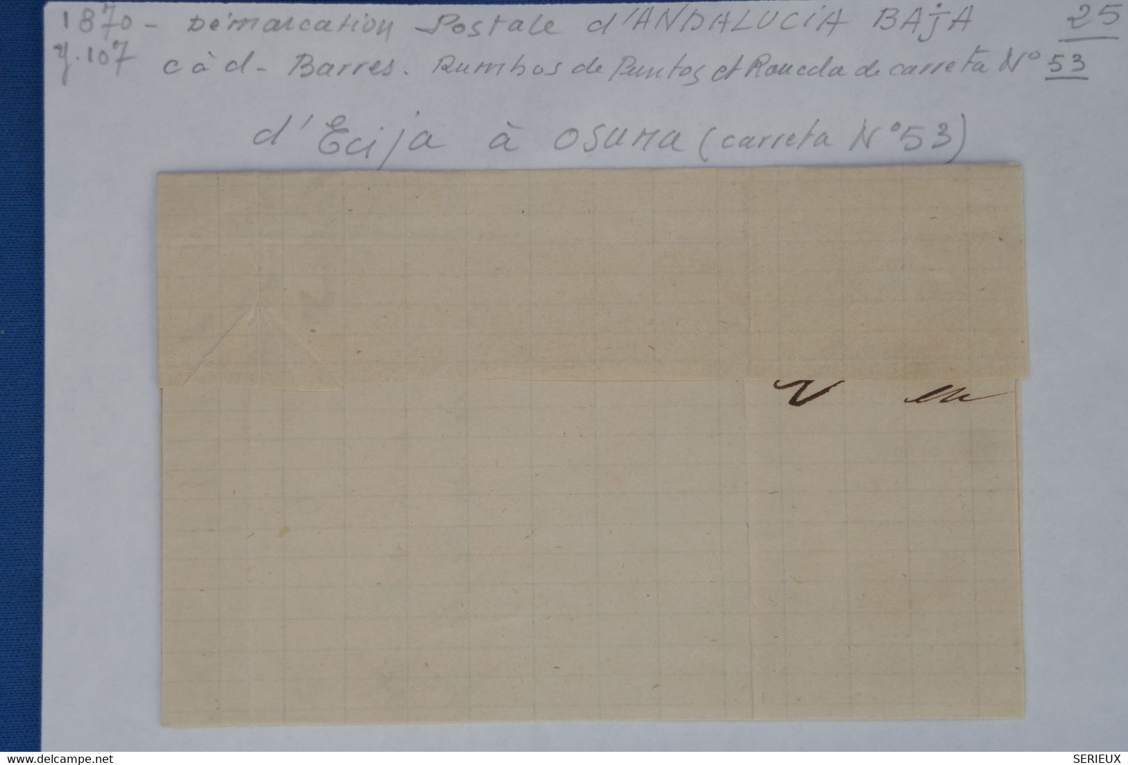 AV12 ESPANA BELLE LETTRE 1870  + ANDALUCIA   BAJA   ECIJA POUR OSUNA   ++CARRETA N°53+++ AFFRANCH. INTERESSANT - Lettres & Documents