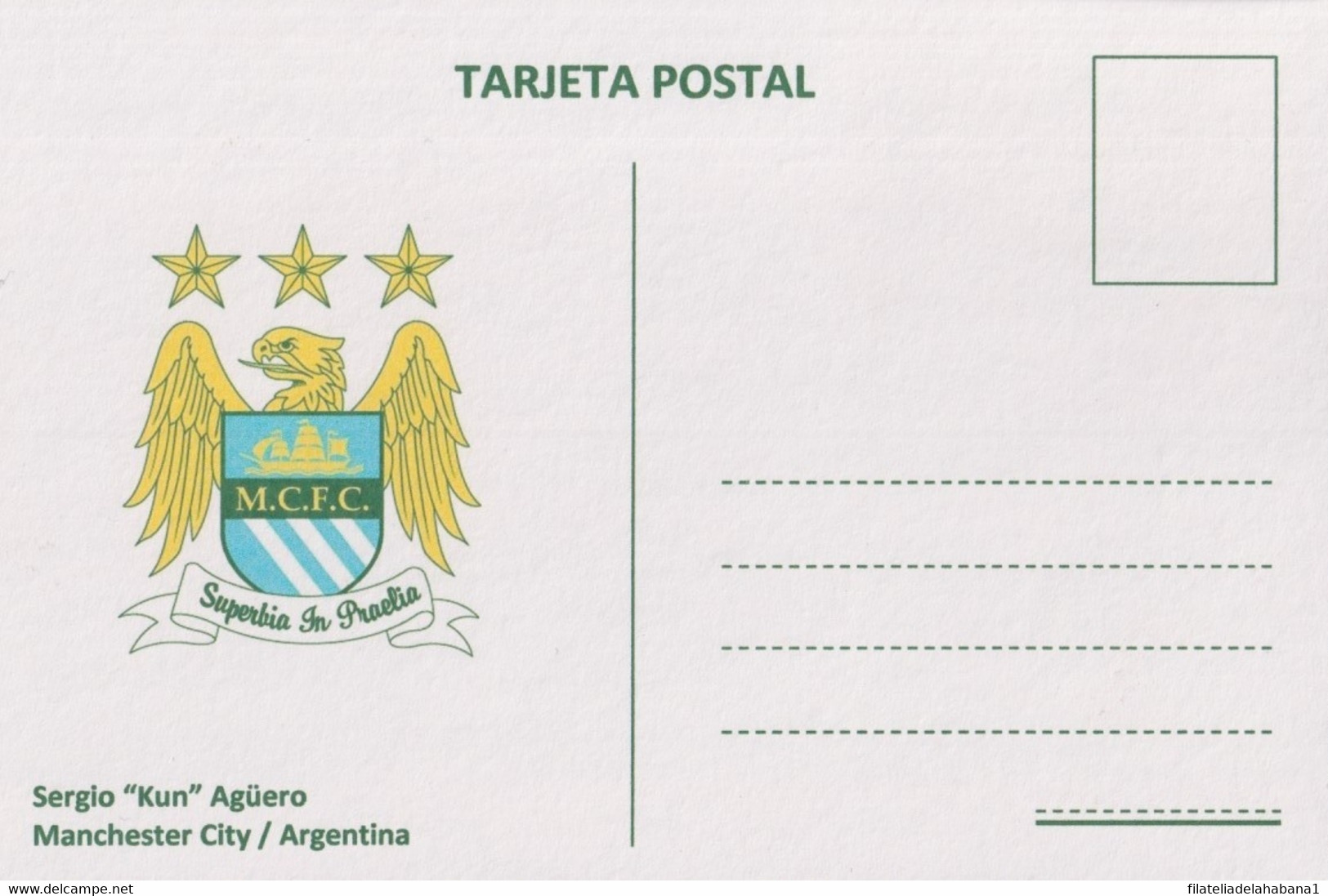 TMA-705 CUBA 2020 SPECIAL CANCEL MAXIM CARD. SOCCER SERGIO KUN AGUERO MANCHESTER CITY. - Cartes-maximum