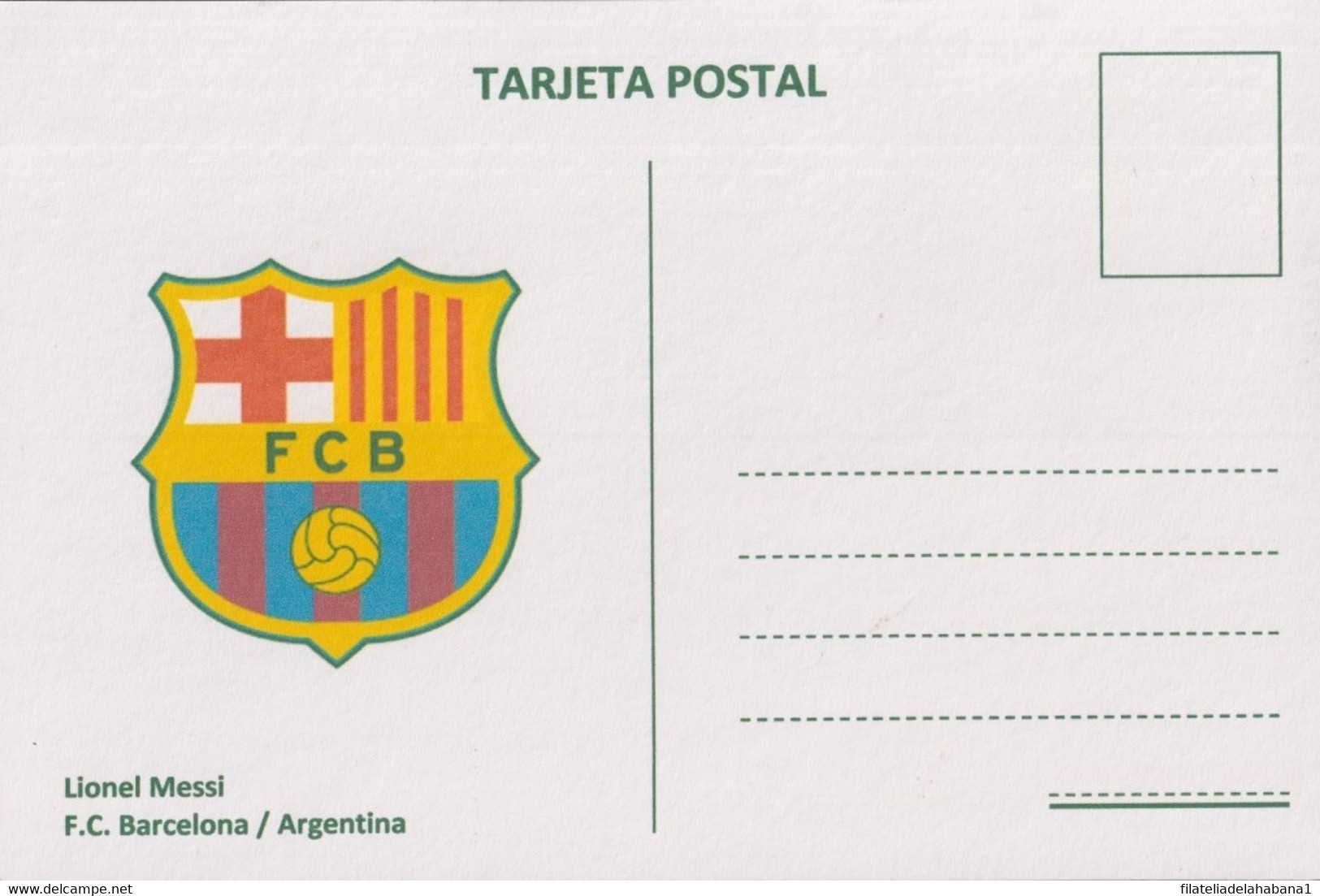 TMA-701 CUBA 2020 SPECIAL CANCEL MAXIM CARD. SOCCER LEO MESSI BARCELONA FC BARÇA. - Maximumkarten