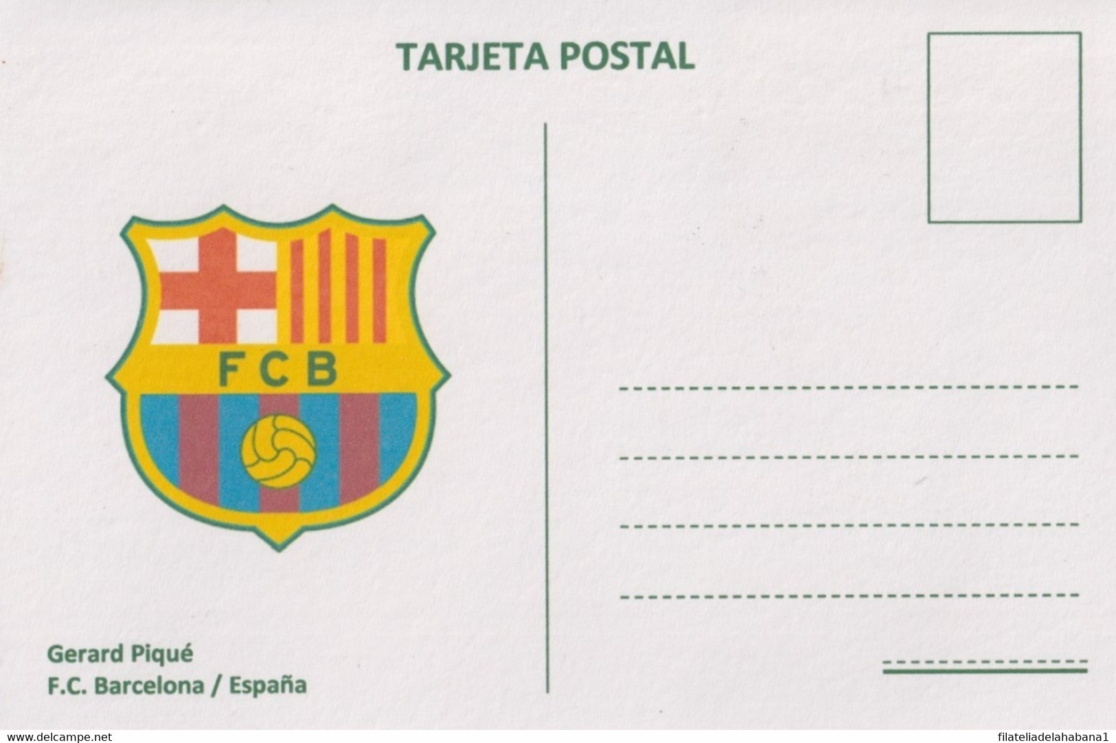 TMA-700 CUBA 2020 SPECIAL CANCEL MAXIM CARD. SOCCER GERARD PIQUE BARCELONA FC BARÇA. - Cartes-maximum