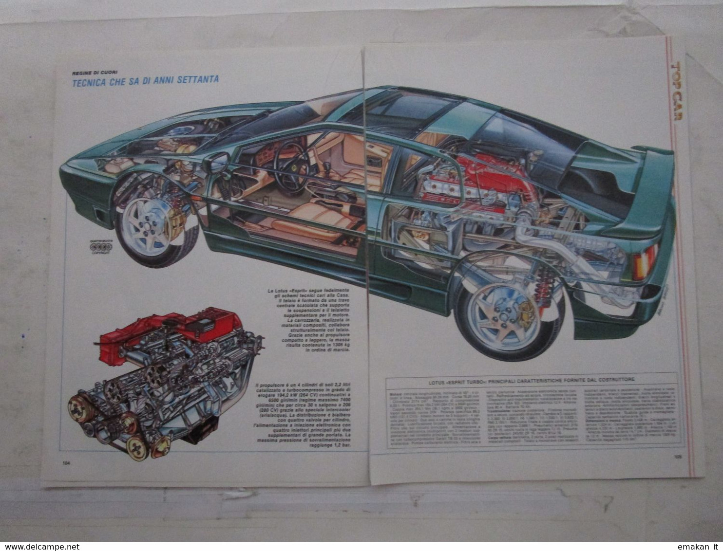 # ARTICOLO / CLIPPING FERRARI 348 Tb / LOTUS ESPRIT TURBO / PORSCHE CARRERA 2 - First Editions