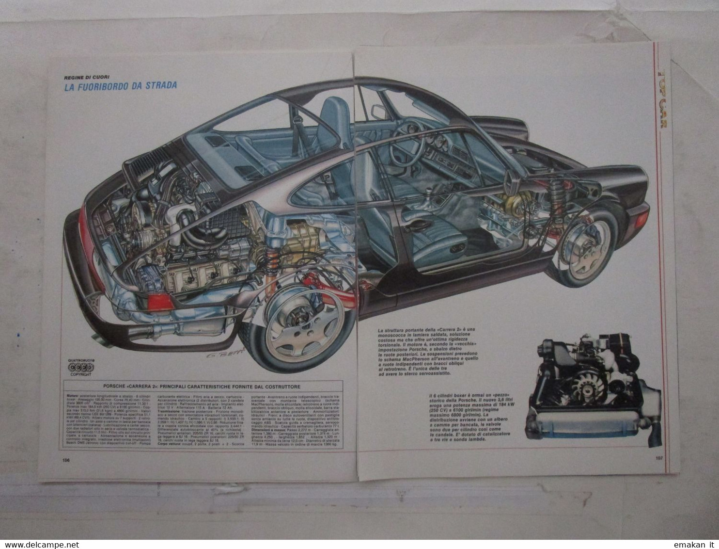 # ARTICOLO / CLIPPING FERRARI 348 Tb / LOTUS ESPRIT TURBO / PORSCHE CARRERA 2 - Prime Edizioni