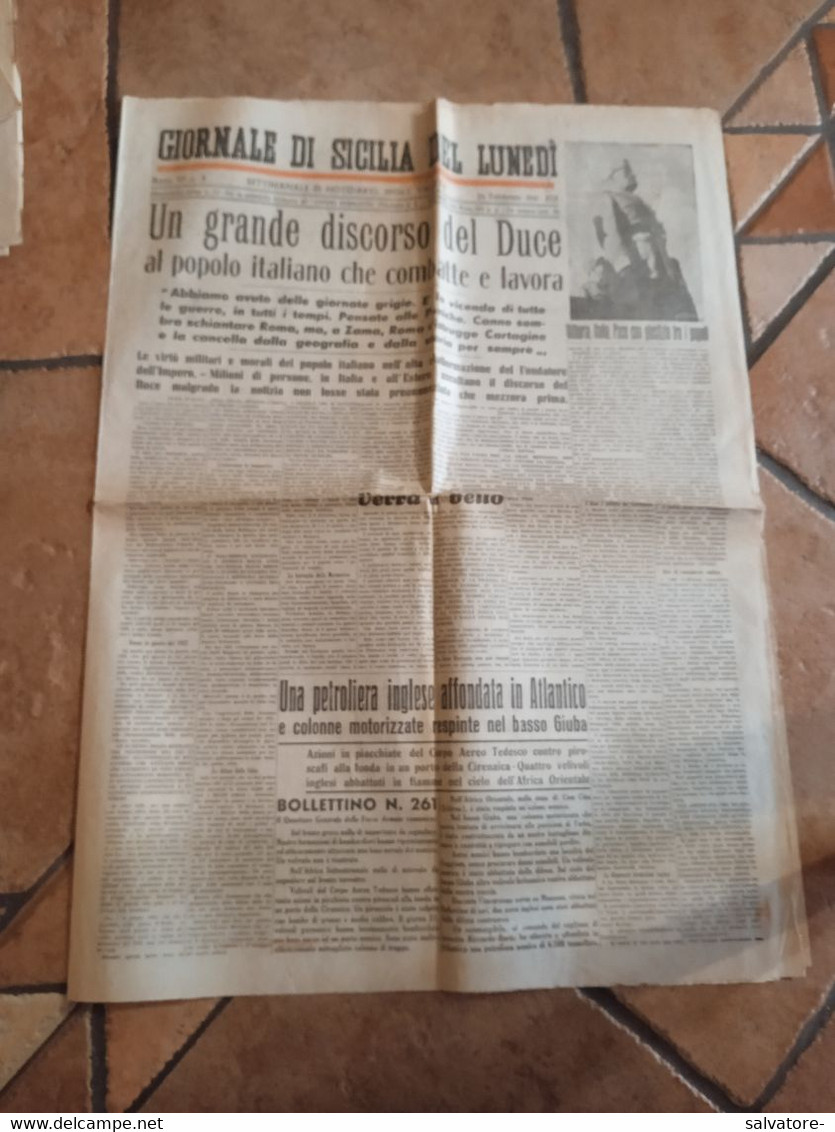 GIORNALE DI SICILIA 24 FEBBRAIO   1941 - Guerra 1939-45