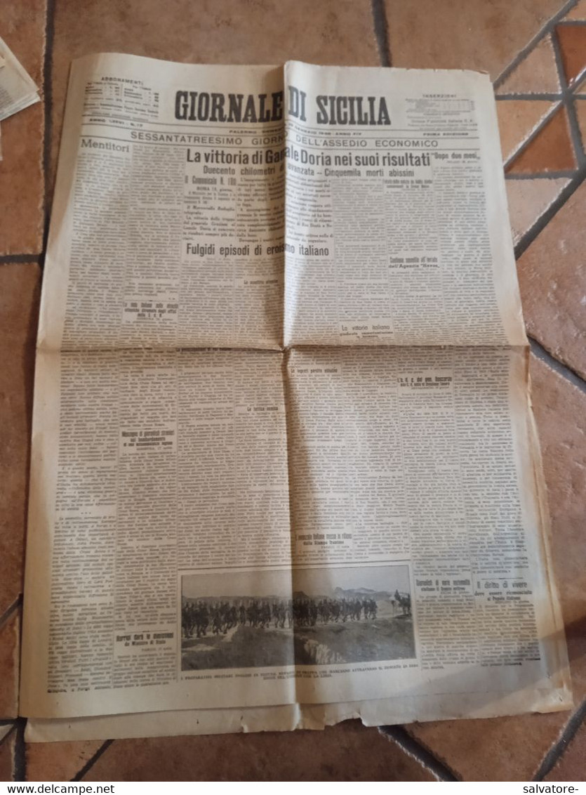 GIORNALE DI SICILIA 19 GENNAIO  1936 - Guerra 1939-45