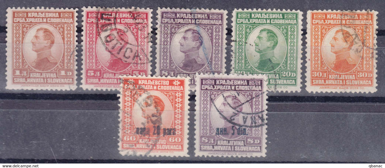 Yugoslavia Kingdom 1923/4 Mi#169-175 Used - Oblitérés