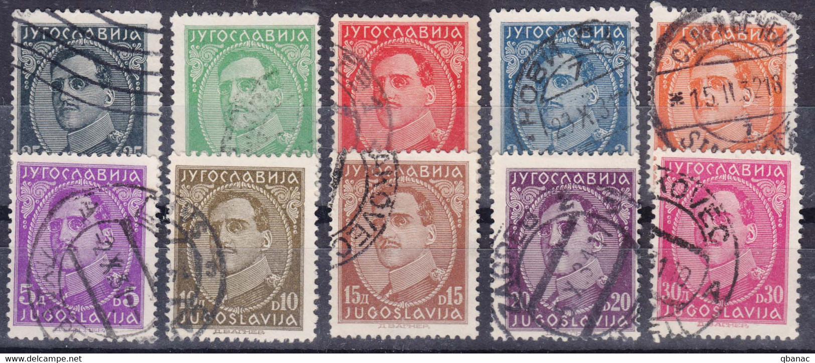 Yugoslavia Kingdom 1931 Mi#228-237 I With Name At Bottom Margin, Used - Used Stamps