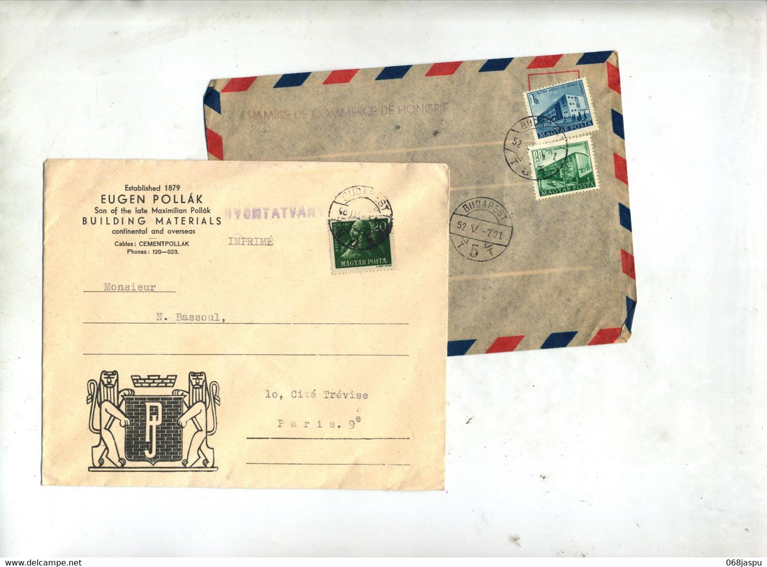 Lettre Cachet Budapest Sur Batiment  Celebrité - Postmark Collection