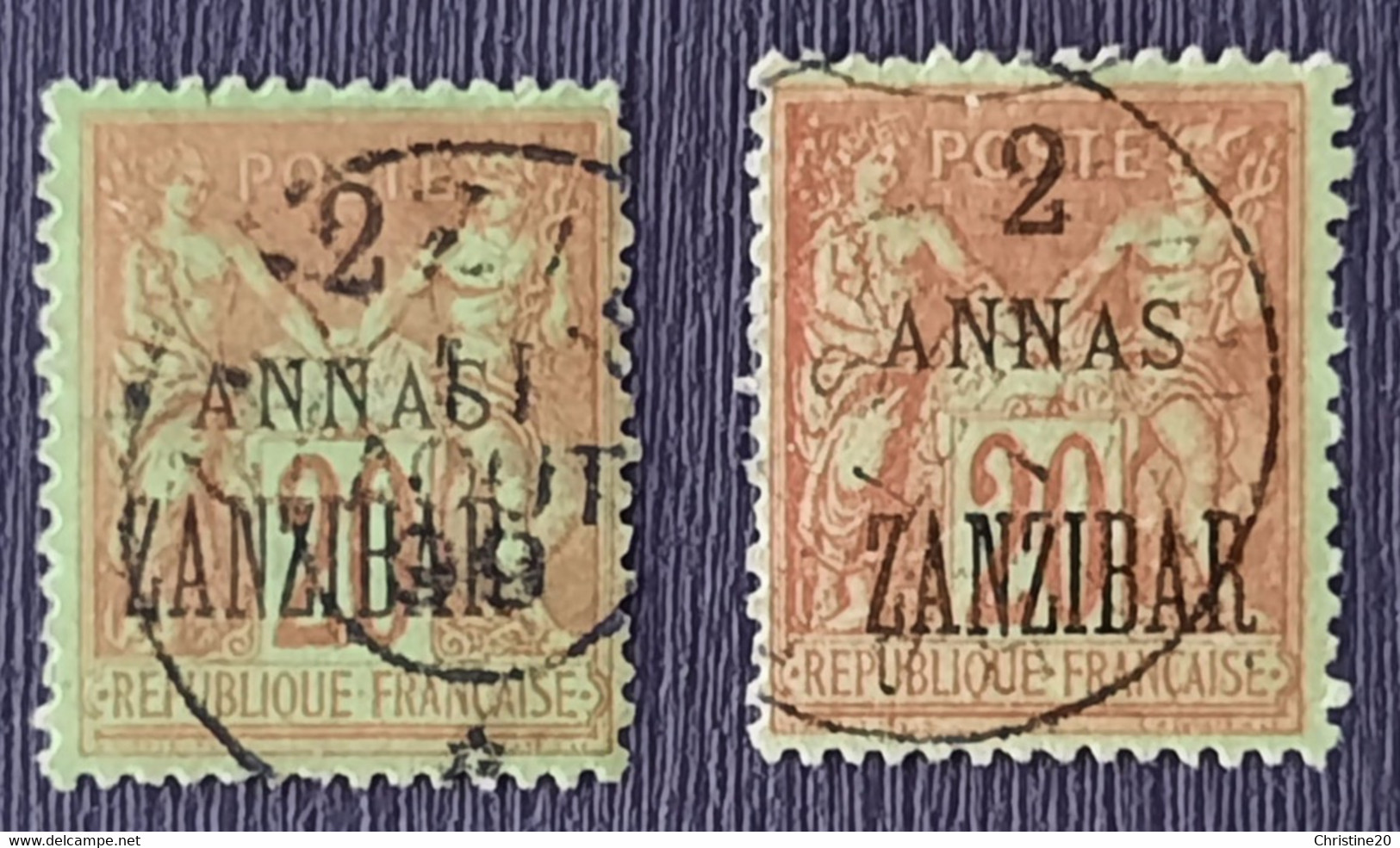 Zanzibar 1896/1900 N°23 2 Couleurs Différentes  Ob TB Cote 28€ - Unused Stamps