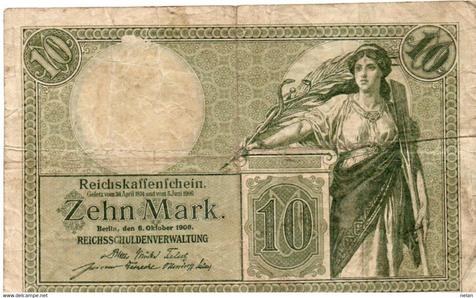 GERMANY- 10 MARK 1906 -  Wor:P-9b, Ros:R-27b - CIR. - 10 Mark