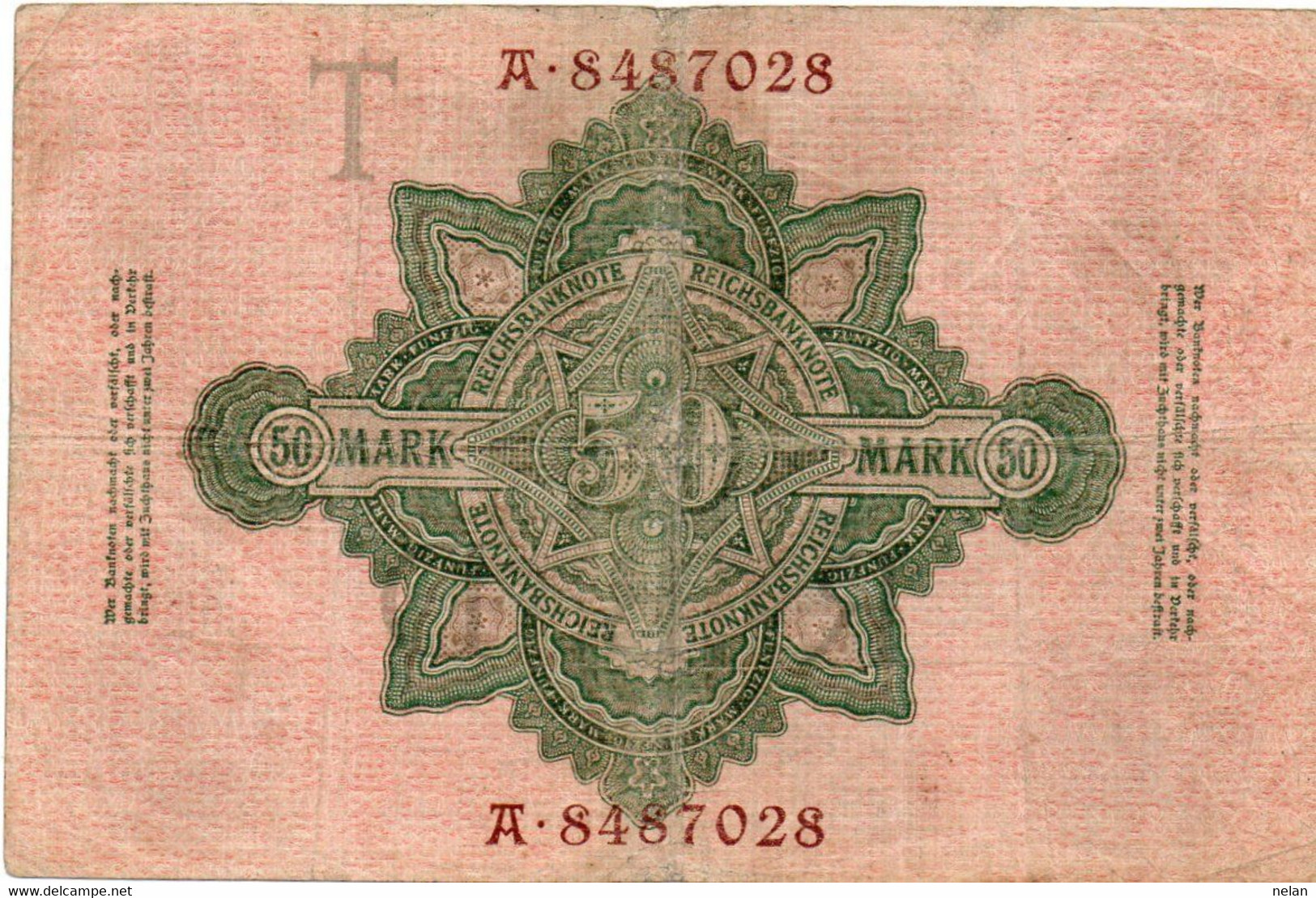 GERMANY- 50 MARK 1910   P-41, Ros:R-42   VF - LETERA  T - 50 Mark