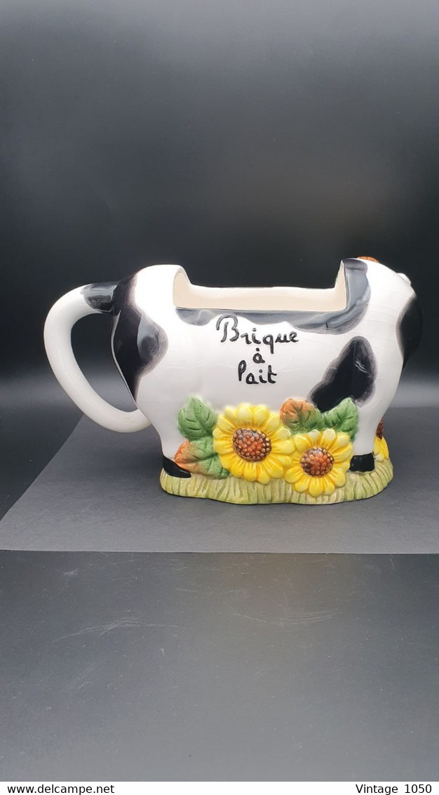 ✅Vintage Vache Creamer 1970 céramique TBE #peintmain #cow #vintage