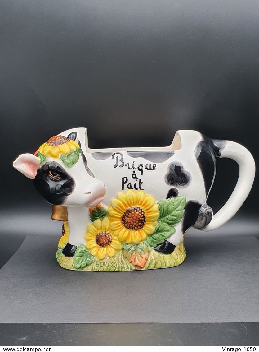 ✅Vintage Vache Creamer 1970 céramique TBE #peintmain #cow #vintage