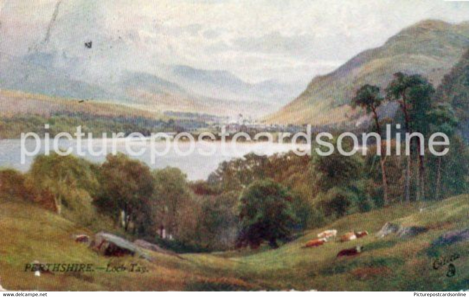 PERTHSHIRE LOCH TAY OLD ART COLOUR POSTCARD TUCK OILETTE 7344 SCOTLAND - Perthshire