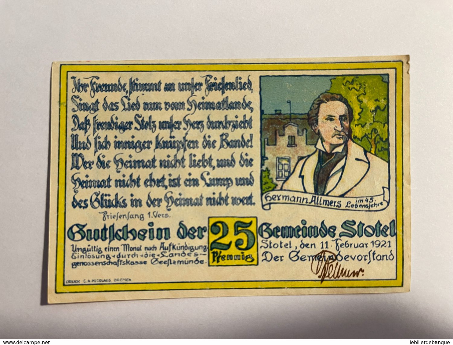 Allemagne Notgeld Stotel 25 Pfennig - Sammlungen