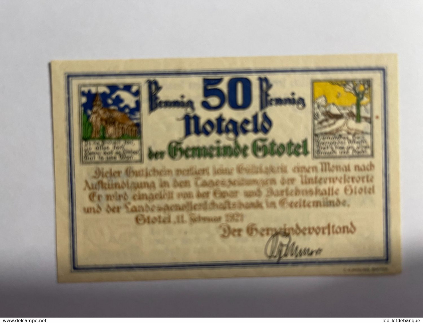 Allemagne Notgeld Stotel 50 Pfennig - Colecciones