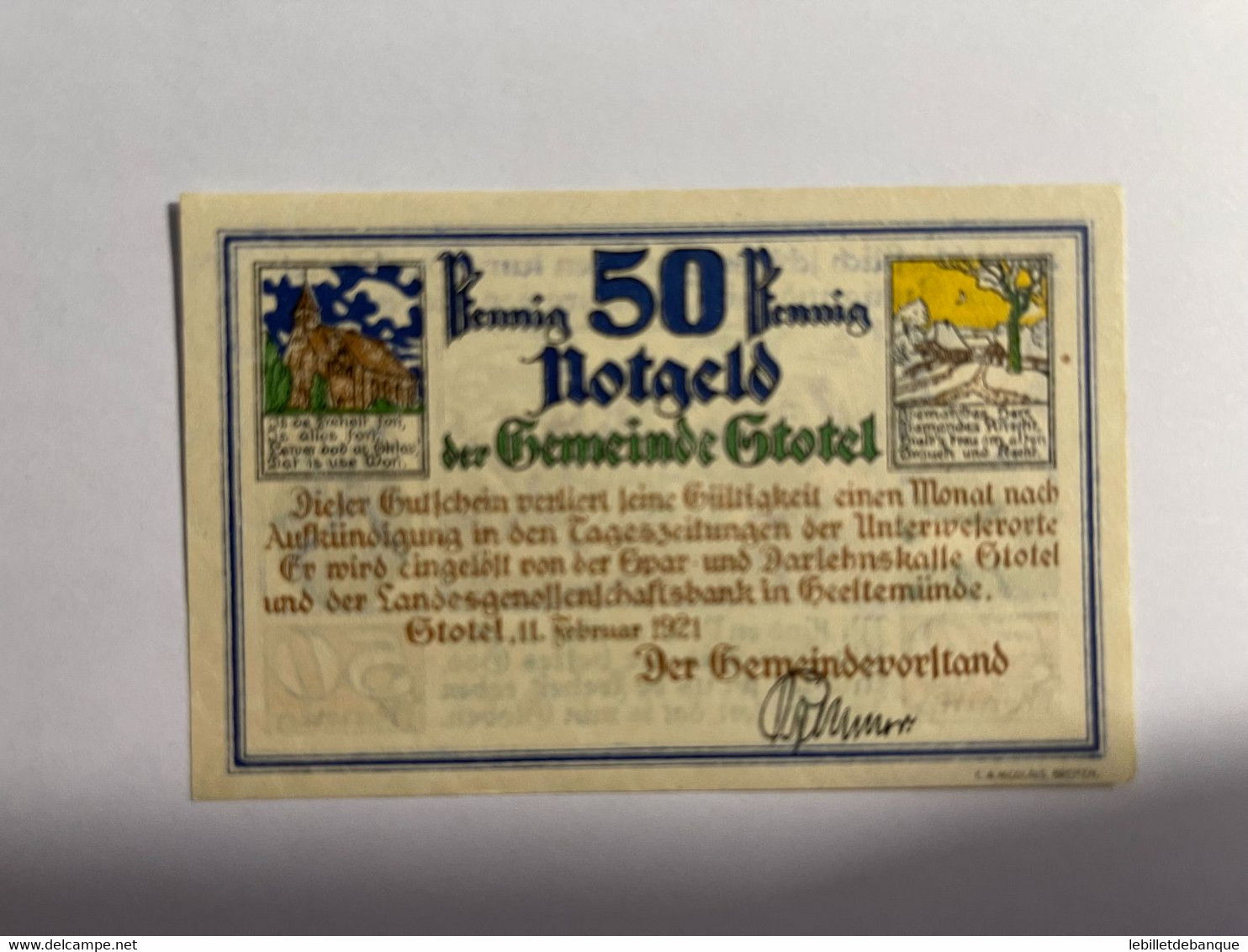 Allemagne Notgeld Stotel 50 Pfennig - Collezioni