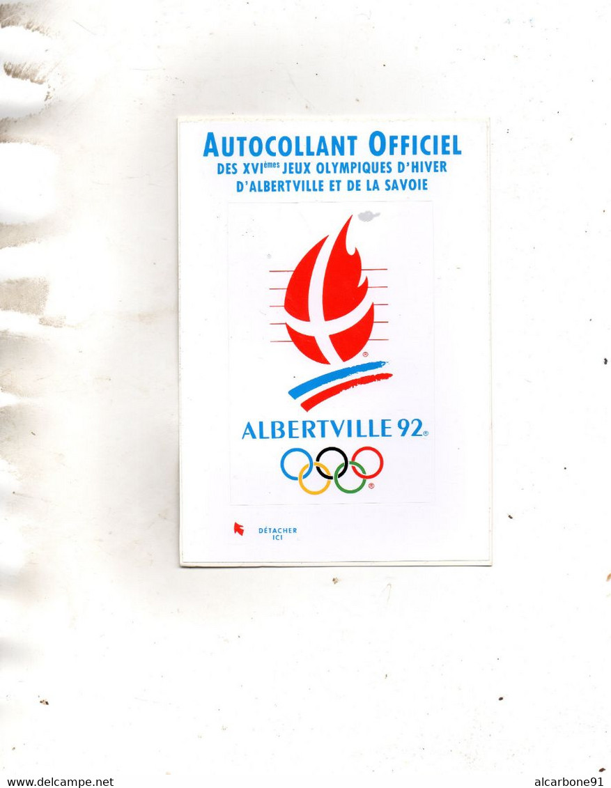 ALBERTVILLE - Autocollant Officiel Des Jeux Olympiques D'hiver 1992 - Albertville