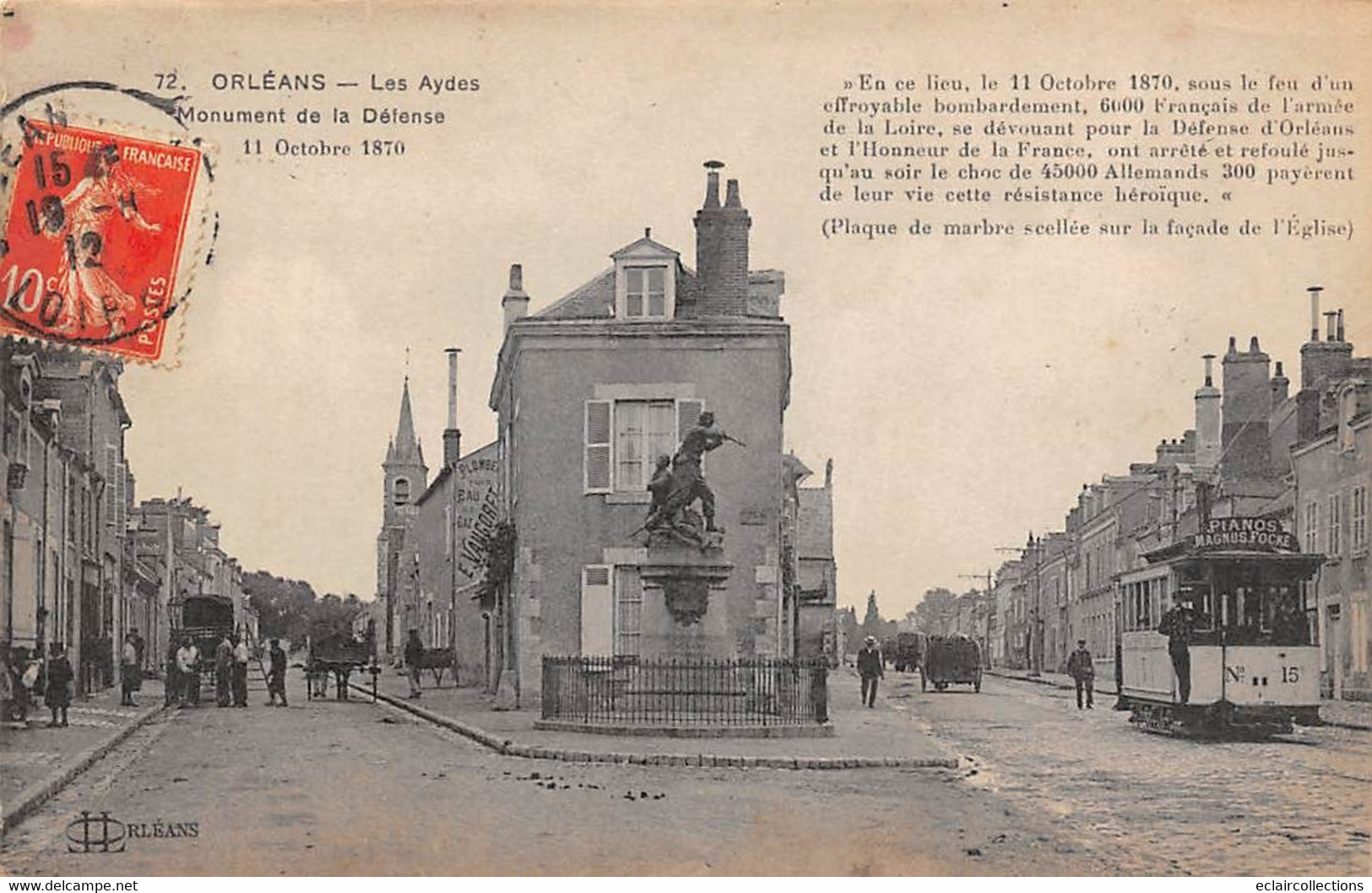 Orléans      45       Monument Des Aydes : Défense D'Orléans  En 1870   Tramway      N° 72    (voir Scan) - Orleans