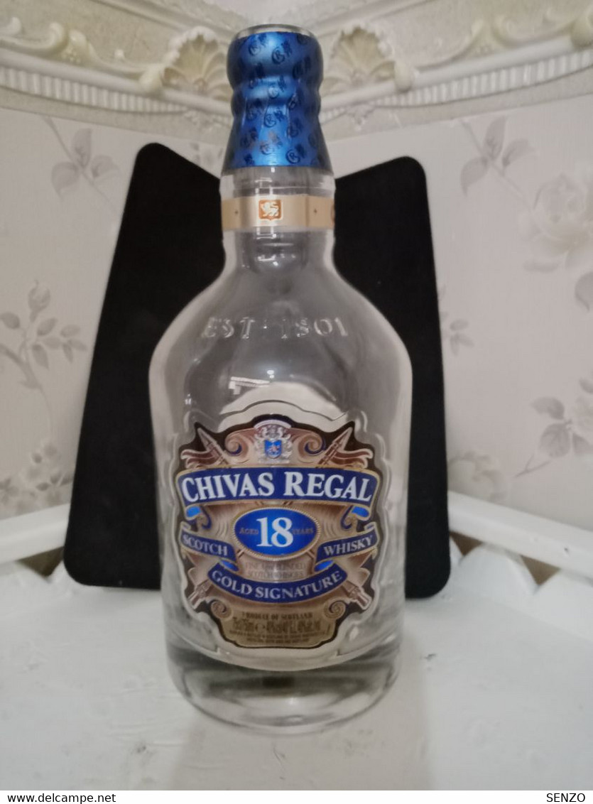 BOUTEILLE DE WHISKY(VIDE) CHIVAS REGAL AGED 18 YEARS GOLD SIGNATURE 750 ML 40% ALC EST 1801 - Whisky