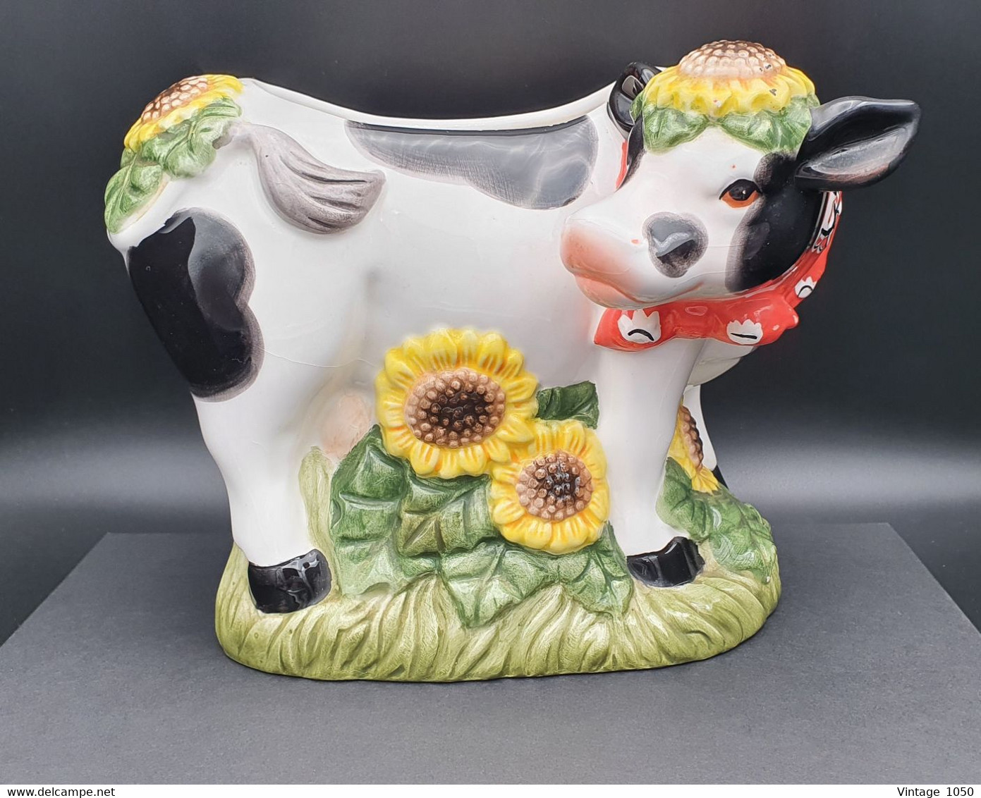 ✅Vintage Vache Bandana Creamer 1970 Céramique TBE #peintmain #cow #vintage - Sin Clasificación