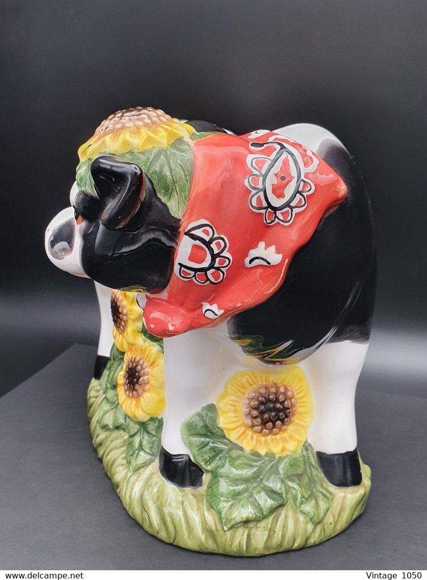 ✅Vintage Vache Bandana Creamer 1970 Céramique TBE #peintmain #cow #vintage - Zonder Classificatie