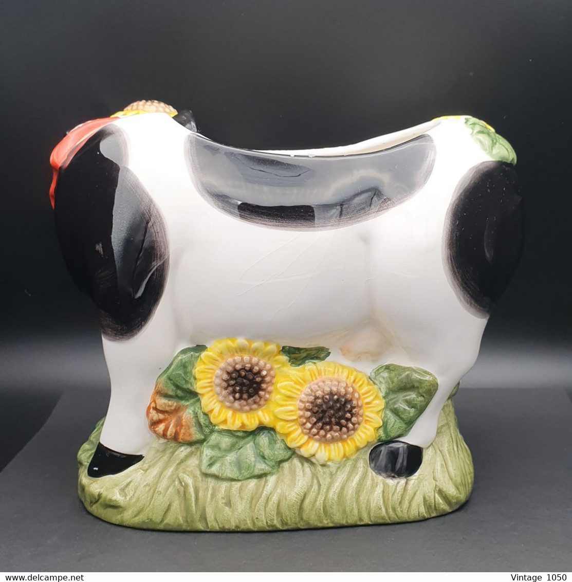 ✅Vintage Vache Bandana Creamer 1970 Céramique TBE #peintmain #cow #vintage - Non Classificati