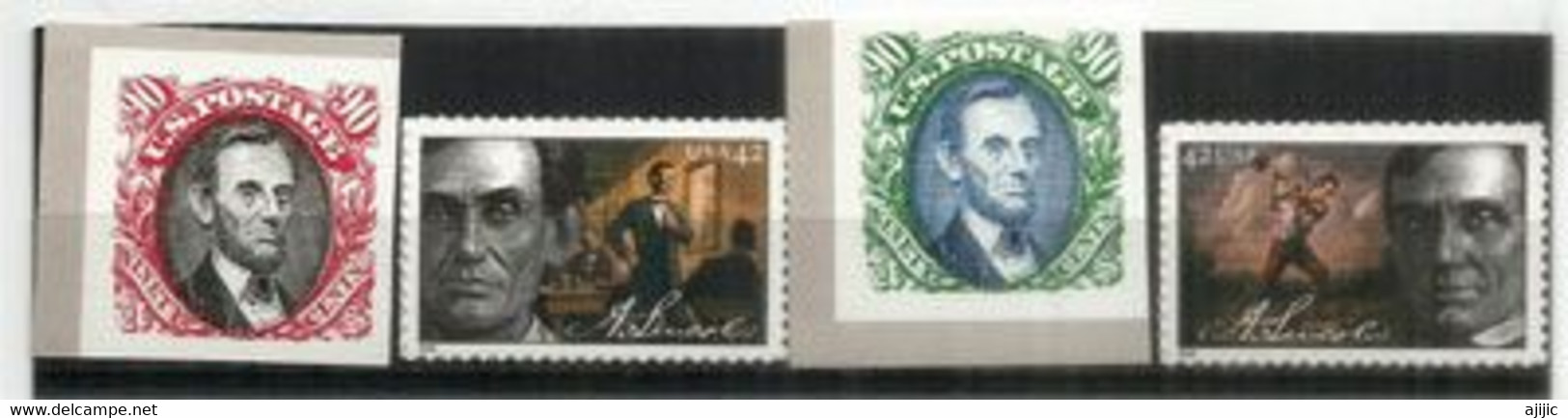 Abraham Lincoln .  4 Timbres Neufs ** Récents - Ungebraucht