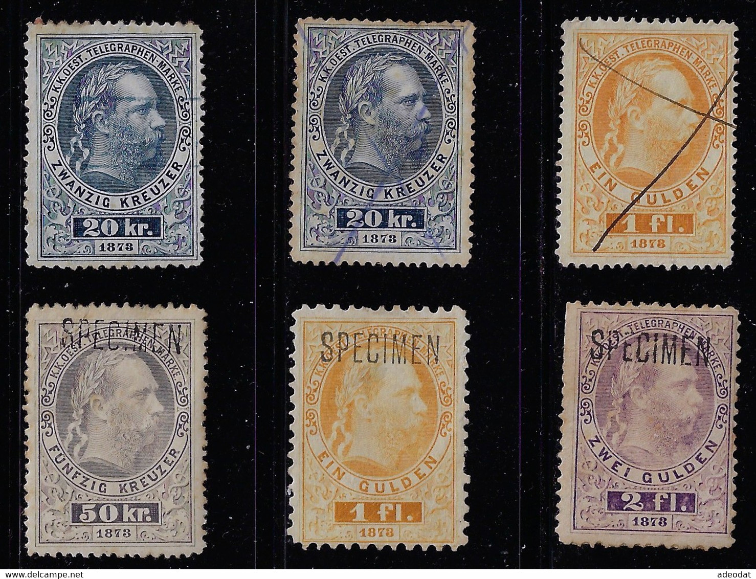 AUSTRIA 1874 TELEGRAPH NETTO 11(2),16,SPECIMEN 14,16,17 CV 145 EUR - Télégraphe