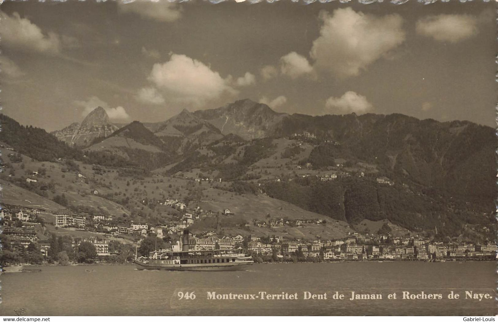 Montreux Territet Dent De Jaman Rochers De Naye - Bateau à Vapeur Steamer 1939 - Other & Unclassified