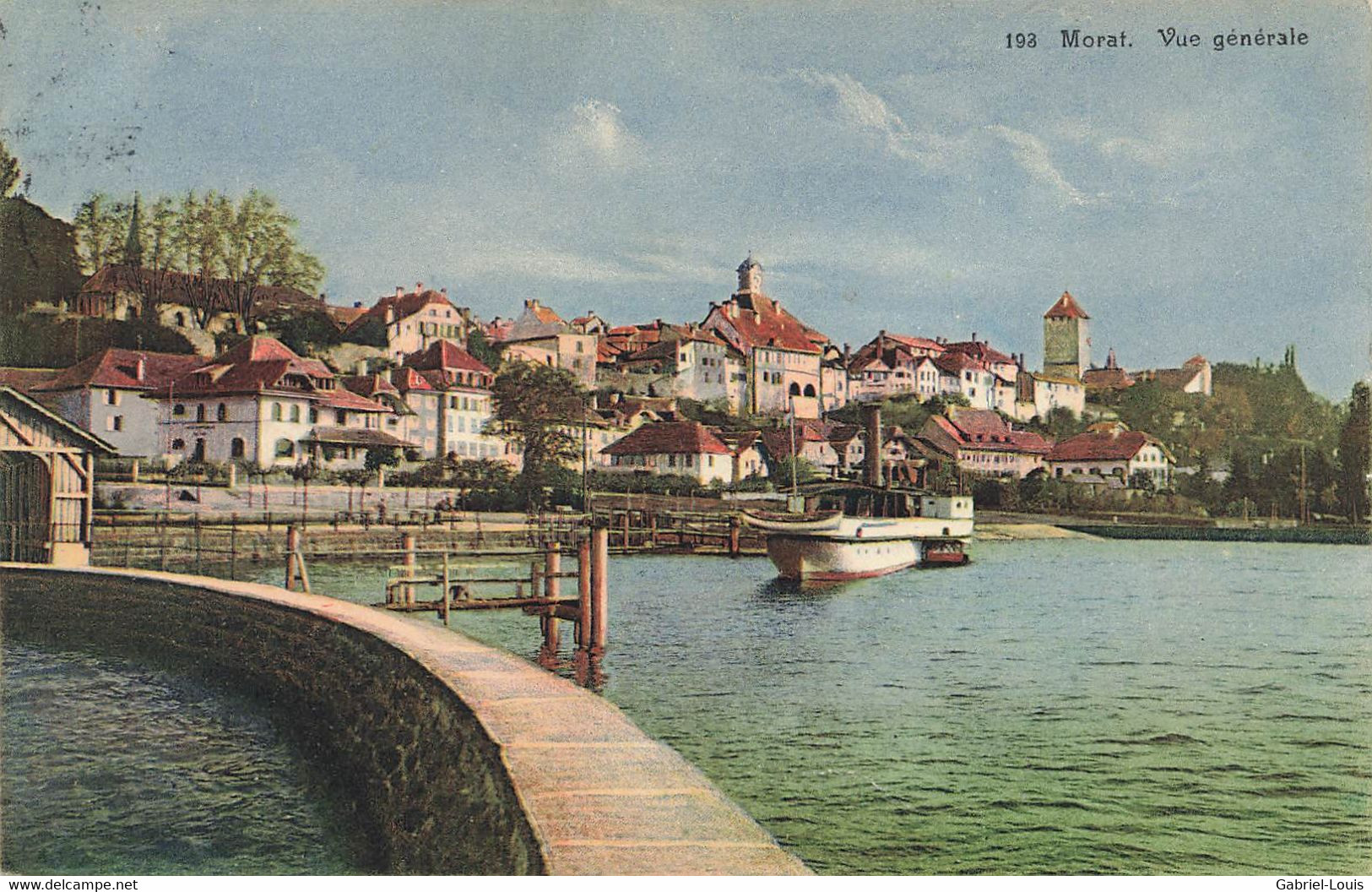 Murten Morat Le Port  Bateau à Vapeur Dampfschiff Sreamer 1913 - Murten