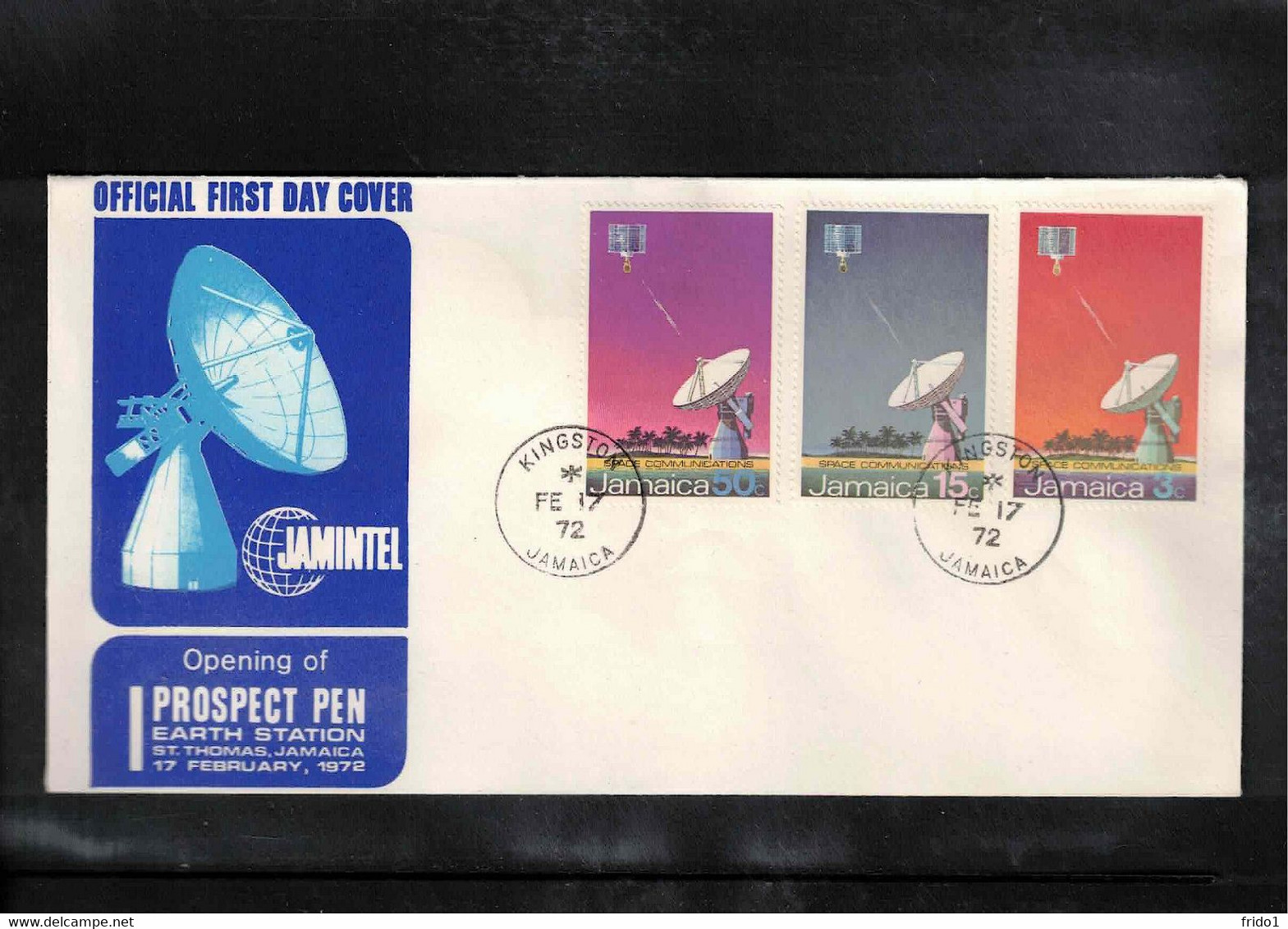 Jamaica 1972 Space / Raumfahrt Opening Of Satellite Earth Station FDC - Noord-Amerika