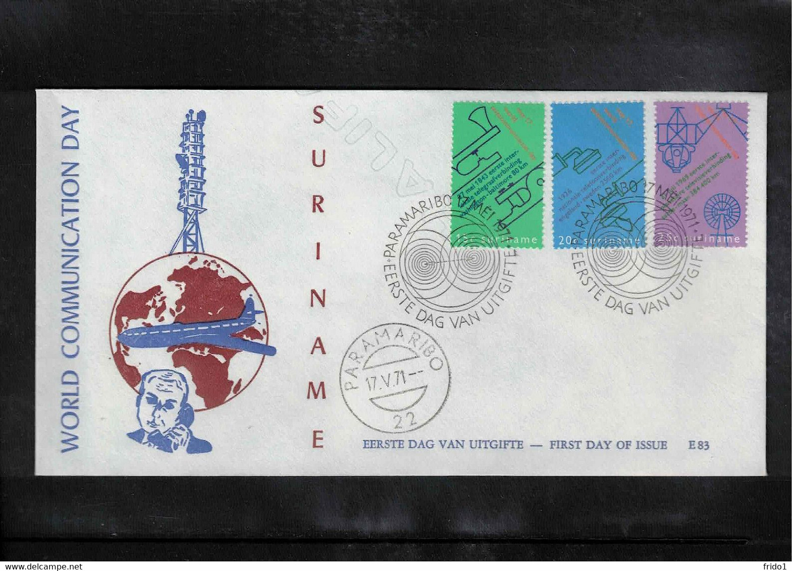 Suriname 1971 Space / Raumfahrt - World Communication Day FDC - Sud America