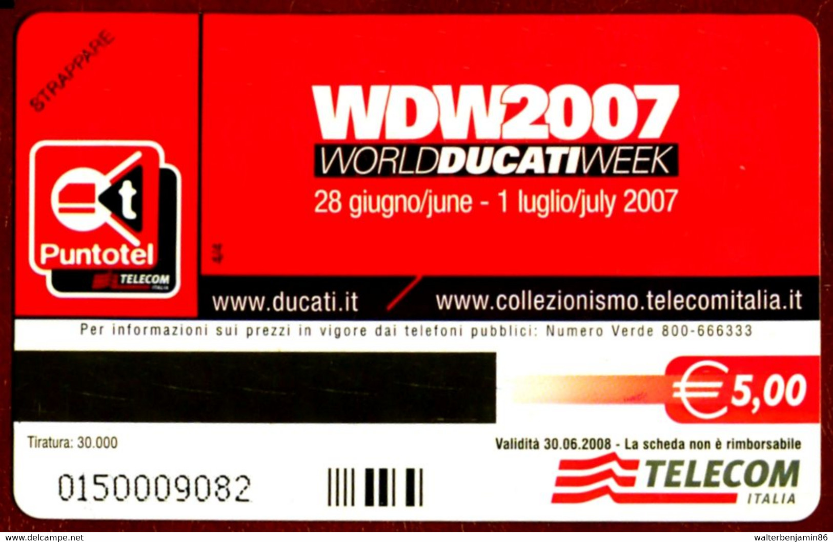 G 2256 758 C&C 4368 SCHEDA TELEFONICA NUOVA MAGNETIZZATA WORLD DUCATI WEEK 1/4 - Openbare Reclame