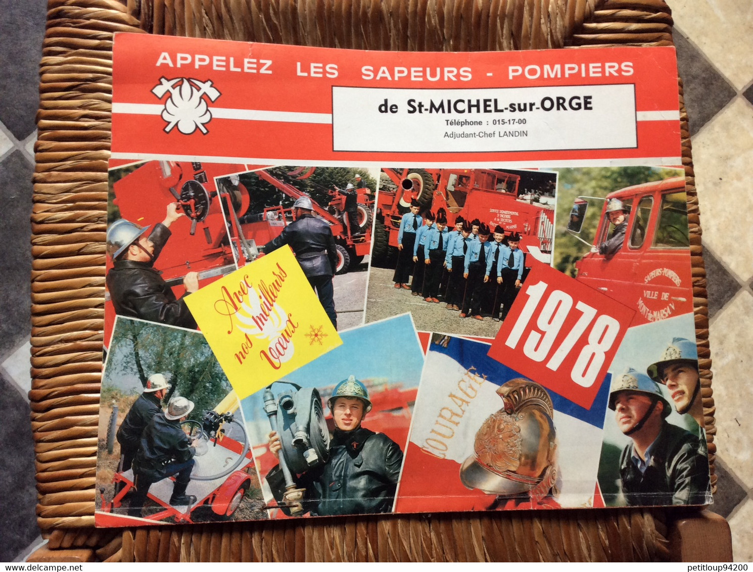 CALENDRIER-ALMÀNACH  Sapeurs-Pompiers  GRAND FORMAT  Ville de GRASSE  Année 1985