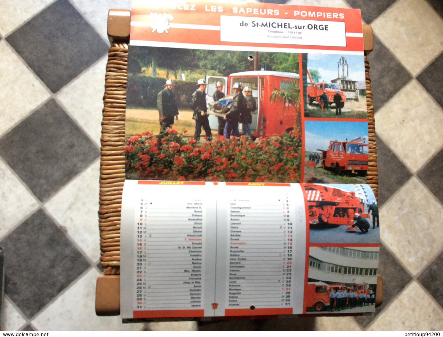 CALENDRIER-ALMÀNACH  Sapeurs-Pompiers  GRAND FORMAT  Ville de GRASSE  Année 1985