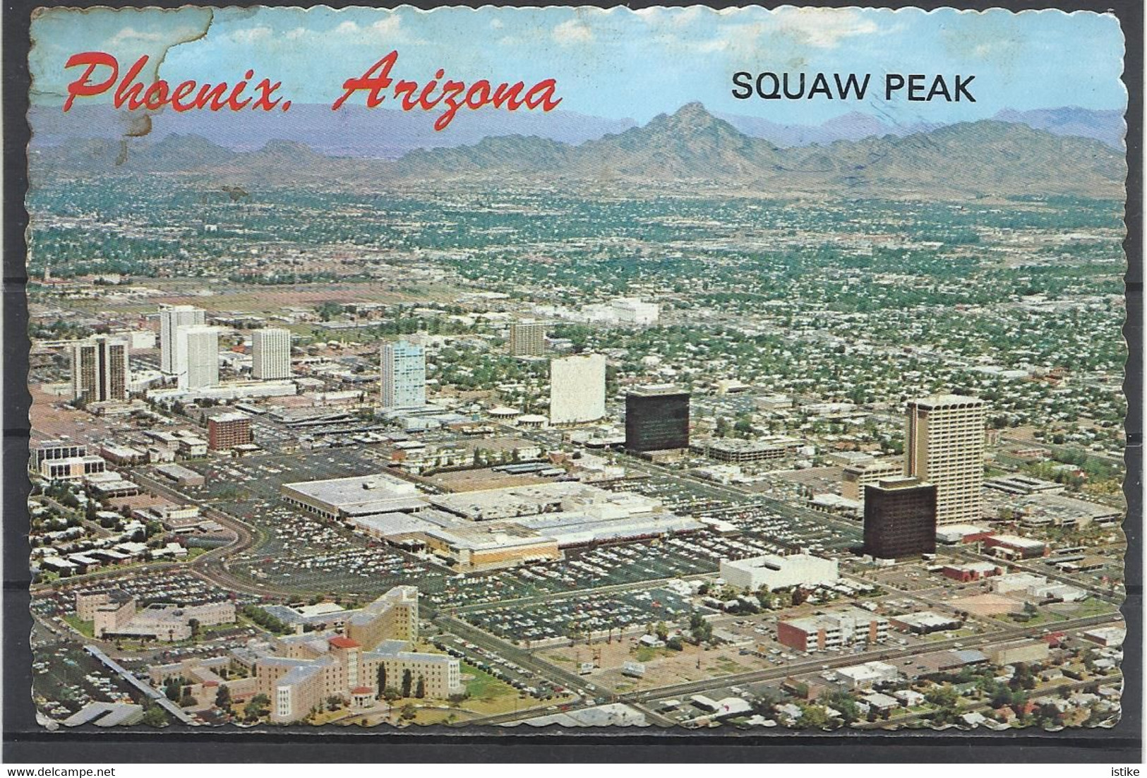 United  States, AZ, Phoenix, North Central Highrise Complex With Squaw Peak, 1977. - Phönix