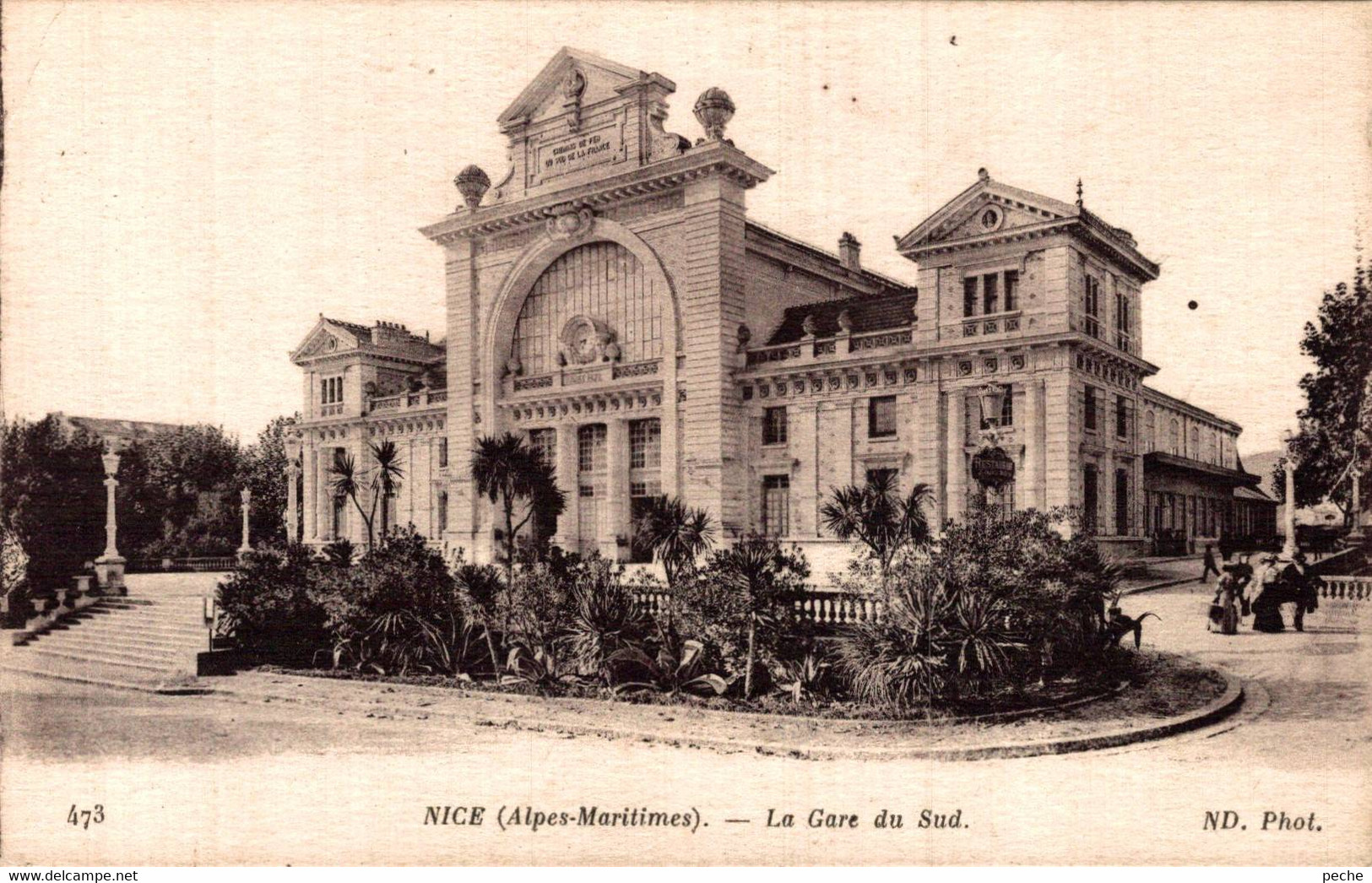 N°93585 -cpa Nice -la Gare Du Sud- - Casino