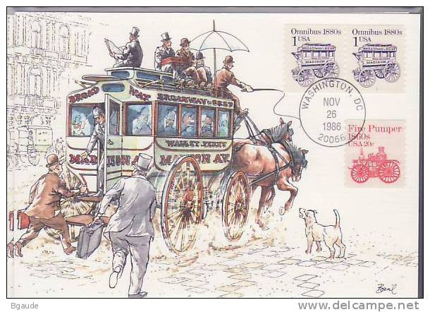 ETATS UNIS CARTE MAXIMUM NUM.YVERT 1688 TRANSPORT - Cartoline Maximum