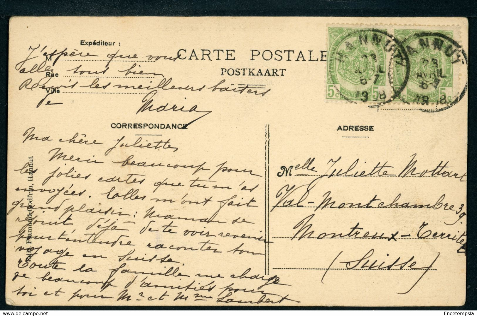 CPA - Carte Postale - Belgique - Hannut - Rue De La Station - 1908 (CP20461OK) - Hannut