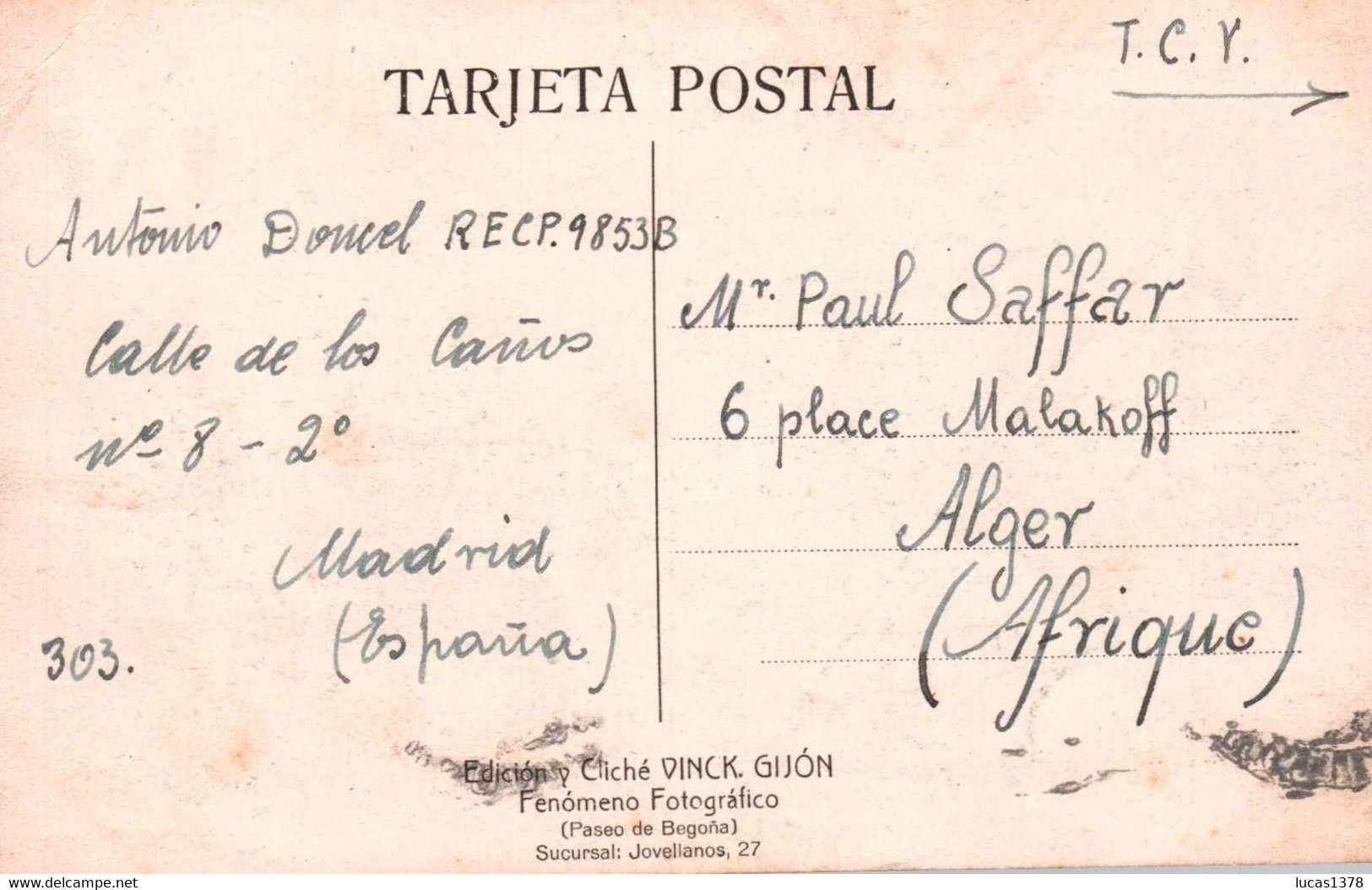 RECUERDO GIJON /  BEL AFFRANCHISSEMENT / MARCOPHILIE / RARE - Asturias (Oviedo)