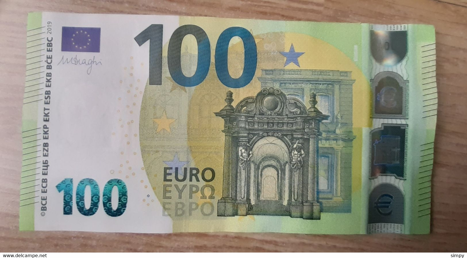 SPAIN 100 Euro 2019  UNC Draghi Letter VA Print Code V004 B2 - 100 Euro