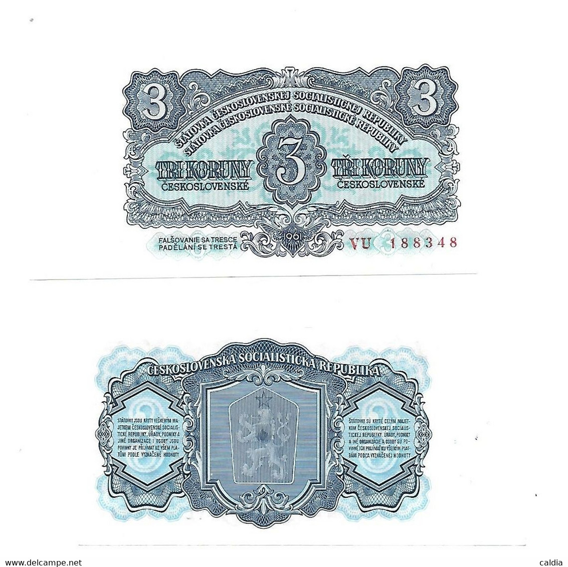 Tchécoslovaquie Czechoslovakia 3 Korun 1961 UNC / NEUF - Czechoslovakia