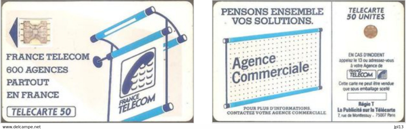 Carte à Puce - France - France Telecom - Les 600 Agences - SC4ab D6, 5 N° Petits Emboutis Sur Cadre Bas - 600 Agences