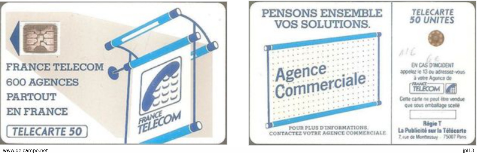 Carte à Puce - France - France Telecom - Les 600 Agences 50 - SC4an D6 Glacée, 5 N° Petits Emboutis Sur Cadre Bas - 600 Agences