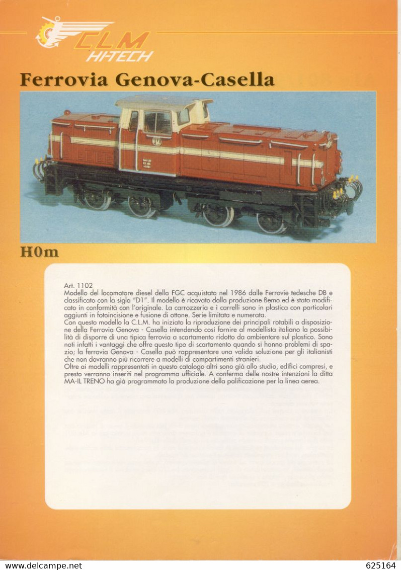 Catalogue CLM Hi-Tech 2005 - FS HO - Genova-Casella HOm 1/87 - FS N 1/160 - Stazioni  - Tram - En Italien - Sin Clasificación